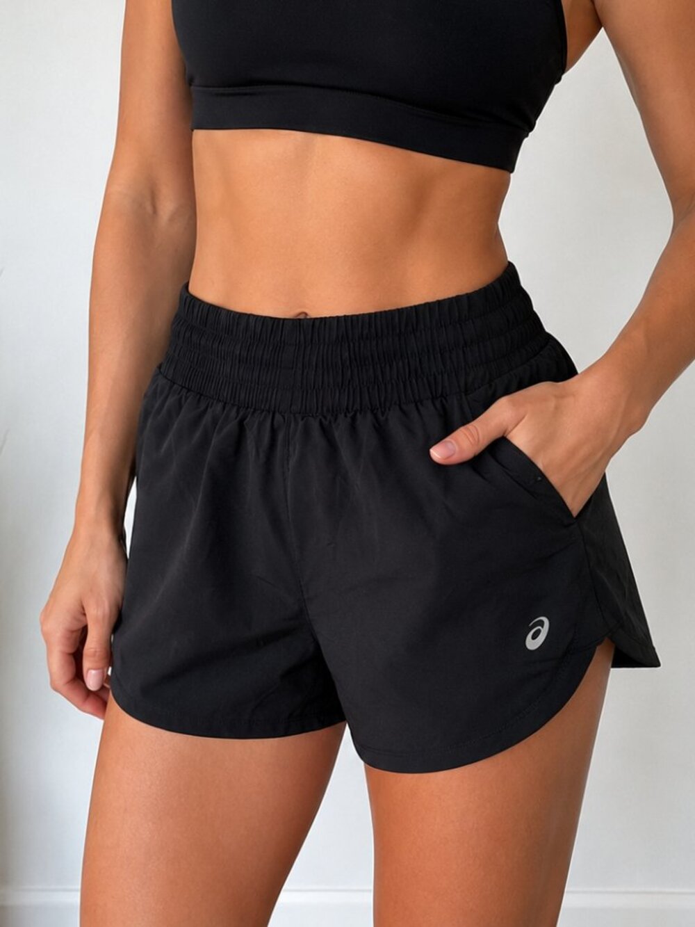 ASICS Black Running Shorts | Athletic Workout Gym Performance Shorts - Size XS